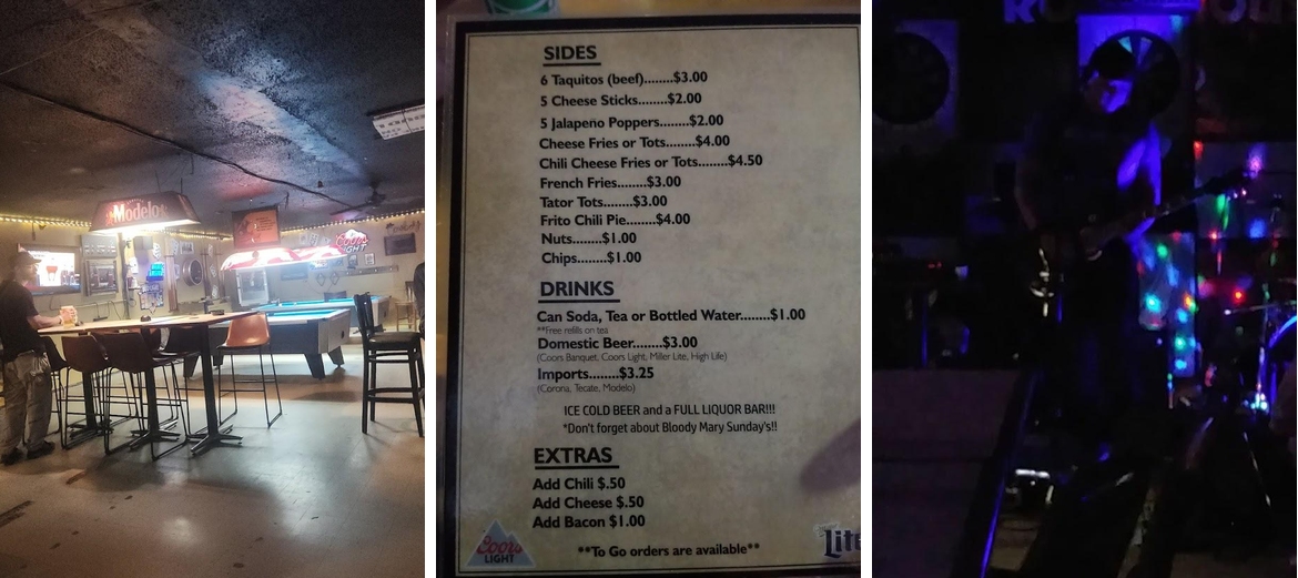 Roadhouse Bar Menu